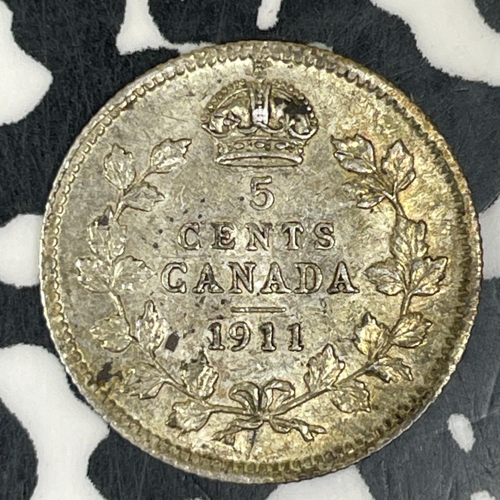 1911 Canada 5 Cents Lot#C8106 Silver! Nice!