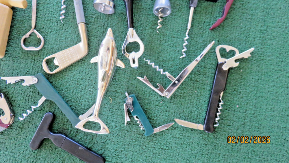Various Vintage Wine Openers, Corkscrews & Bottle Openers