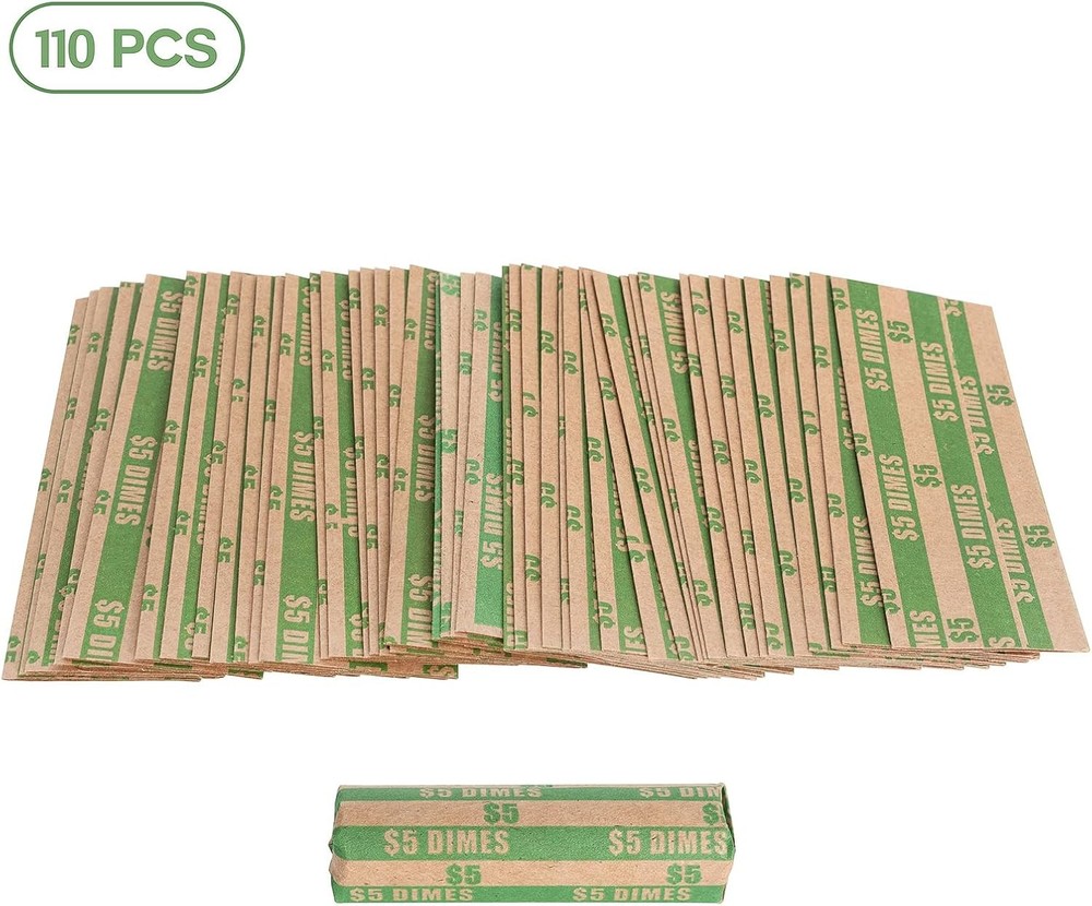 Sumerfnt Dime Coin Wrappers Dimes Only Flat Dime Rolls 110 PCS