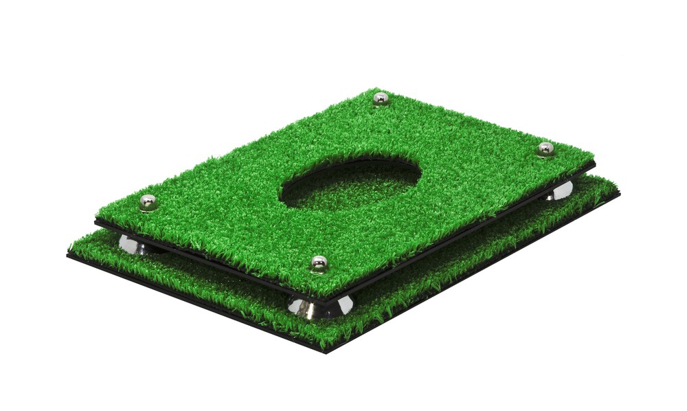 Football Display Case with Mirror, Silver Risers and Turf Base (A004-MSRTB)
