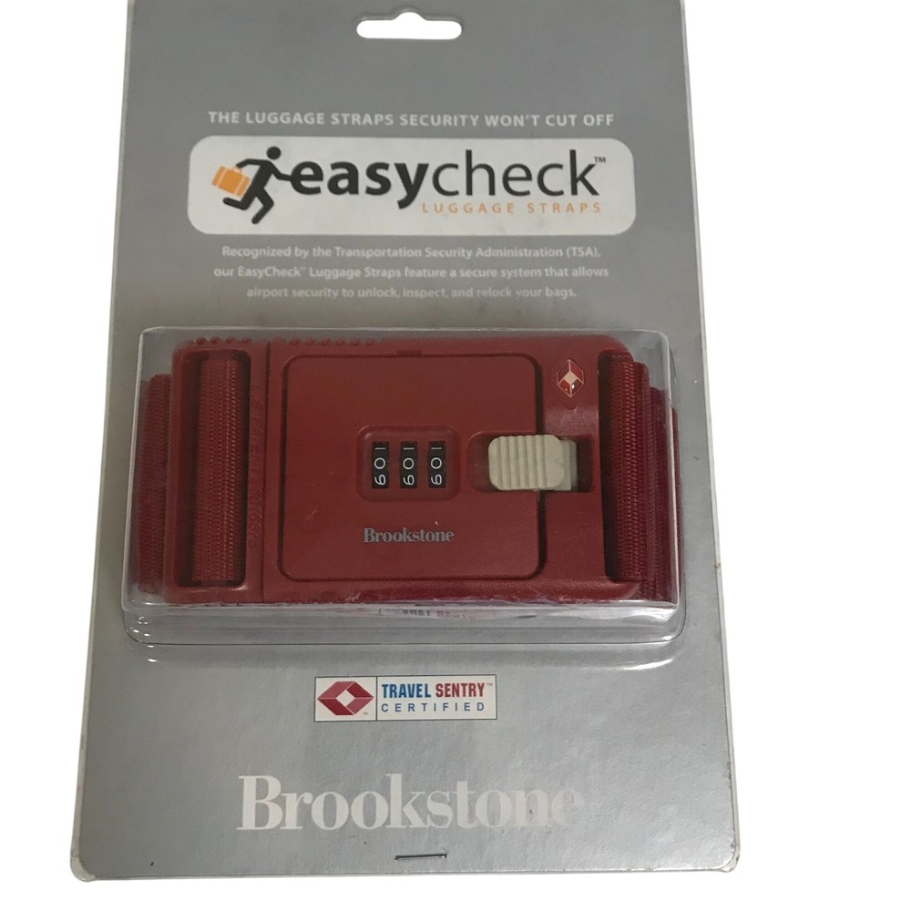 Brookstone EasyCheck TSA Approved Luggage Strap With Combination Lock