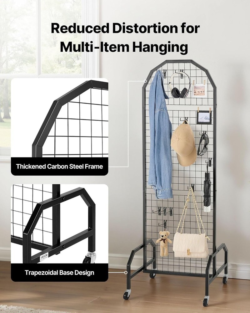 Display Grid Rack 2 Pcs 5.4 ft Panel Detachable Stand Craft Art Gridwall Tower