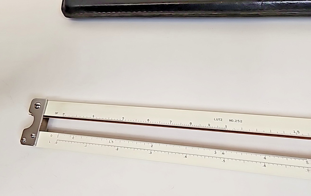 Slide Rule LUTZ Model No. 252 with Leather Case Made in Japan