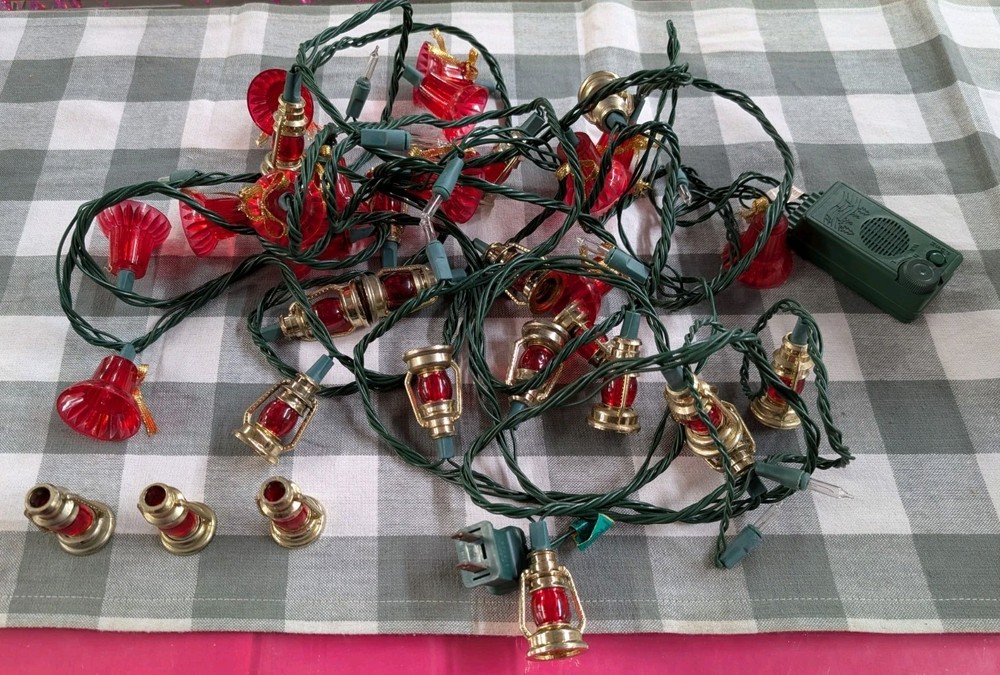 Vintage Lantern And Bell Stringed Lights With Music.