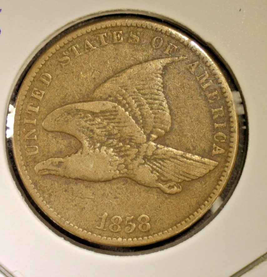 1857 Flying Eagle Cent 1C - First US small cent - VF Large Letter Nice Coin