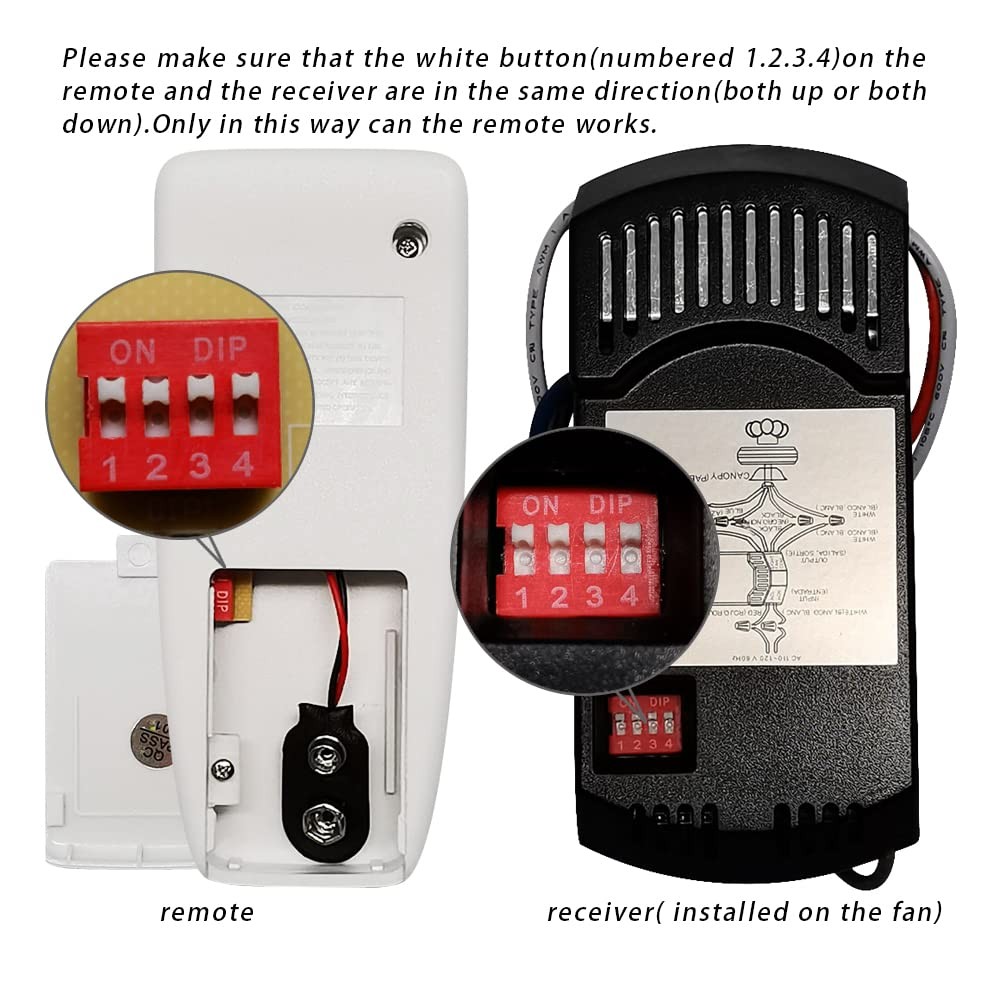 Universal Ceiling Fan Remote Control Kit, for Hunter/Harbor Breeze/Hampton Ba...