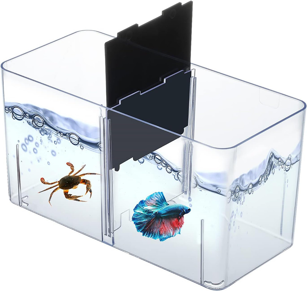 Small Betta Fish Tank, 3-In-1 Stackable Mini Fish Tank, Divided Compartments Bet