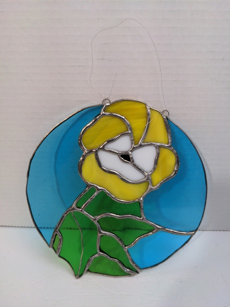 Glass Suncatcher Flower 7.5"