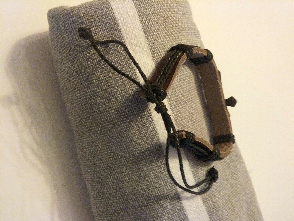 Leather Adjustable Corded Inspirational Unisex Bracelet