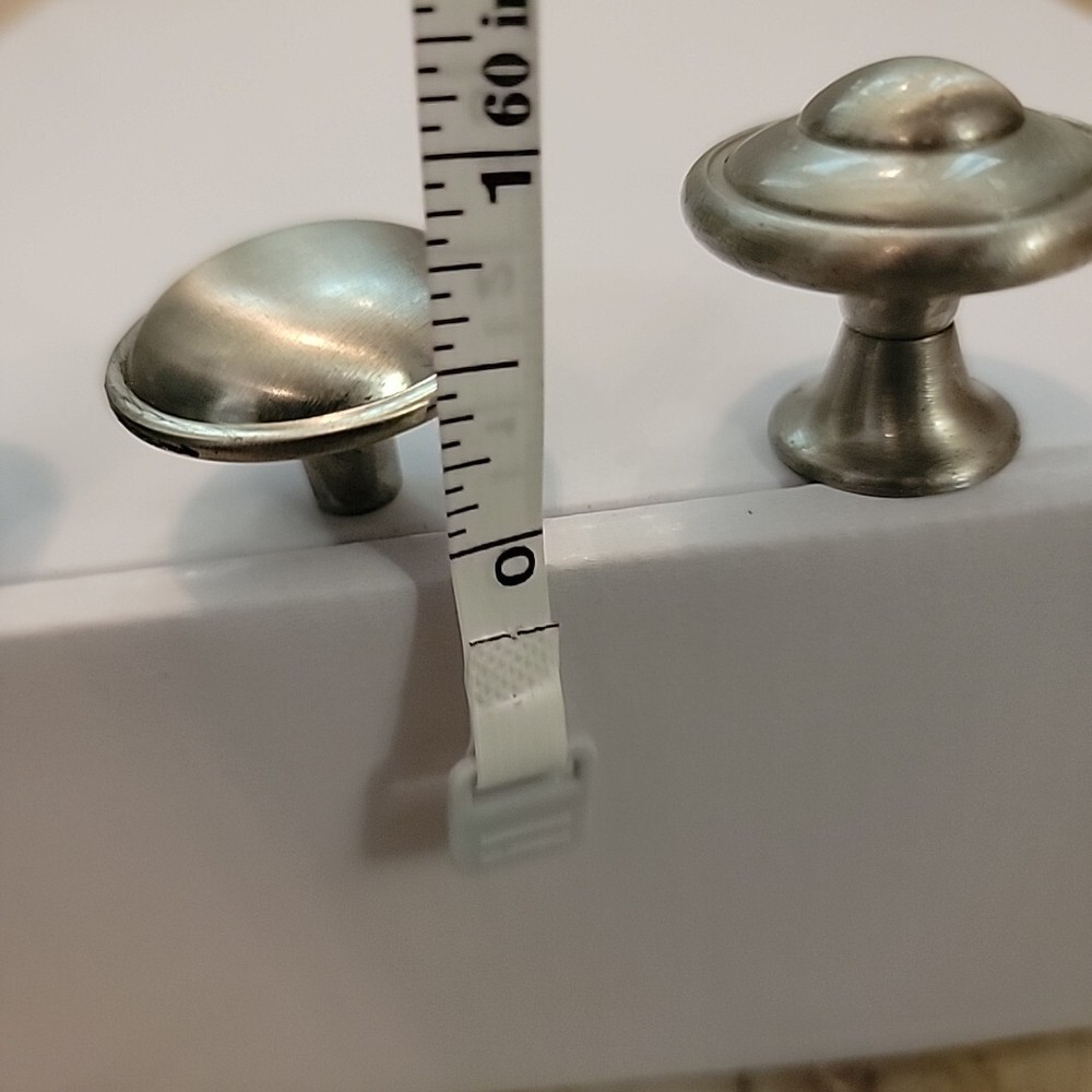 Cabinet Knobs Lot 18 Brushed Silver Round 1.25" Kitchen Drawer Pulls