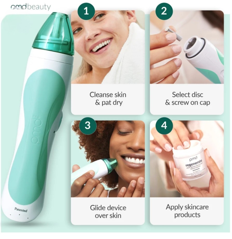 Working PMD Personal Microderm Pro At-Home Microdermabrasion Device Teal