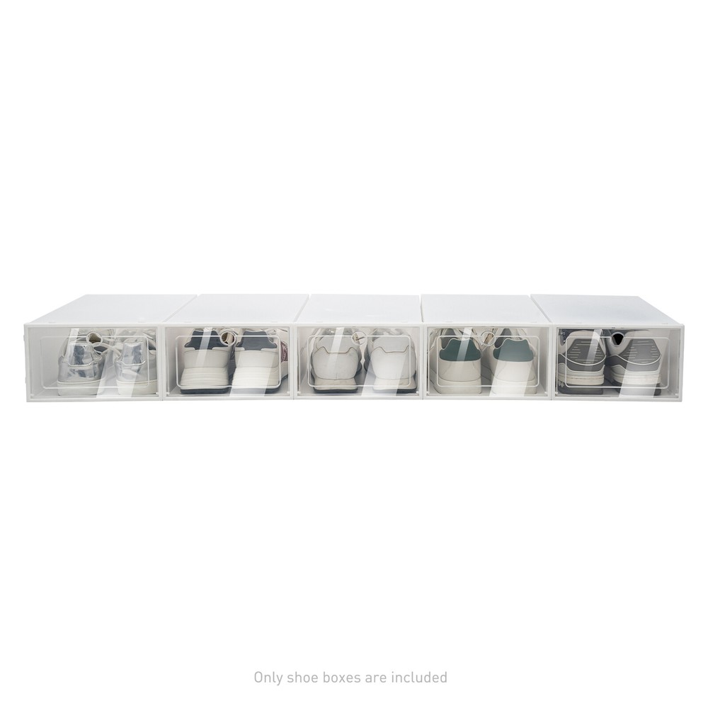 20Pcs Home Stackable Clear Plastic Transparent Shoe Box Storage Organizer