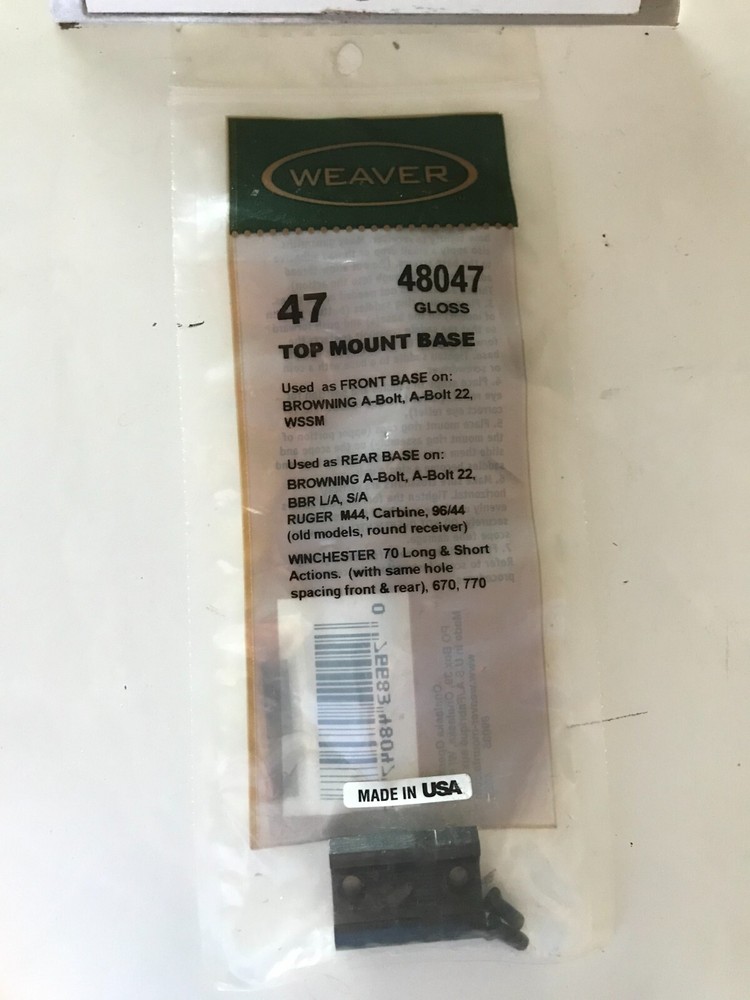 Weaver 47 48047 Gloss top mount base with screws