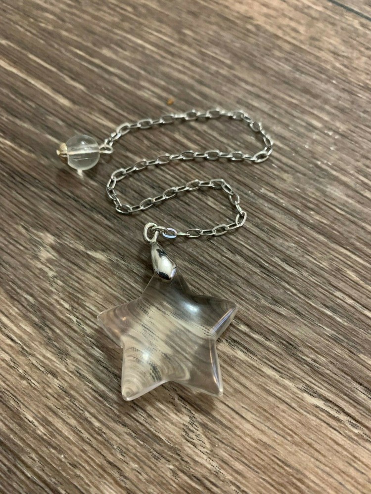 Star Clear Glass Dowsing Pendulum Dowsing, amplifying, restore focus & transform