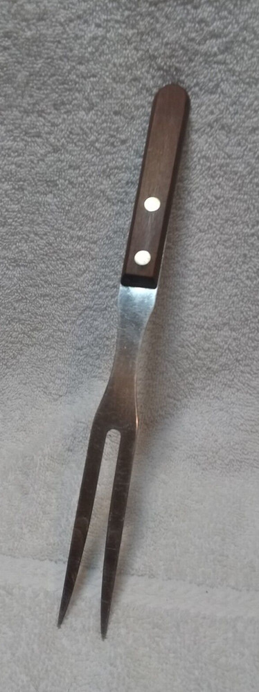 Holiday Carving Serving Grilling Fork Stainless Retro Handle Great Condition