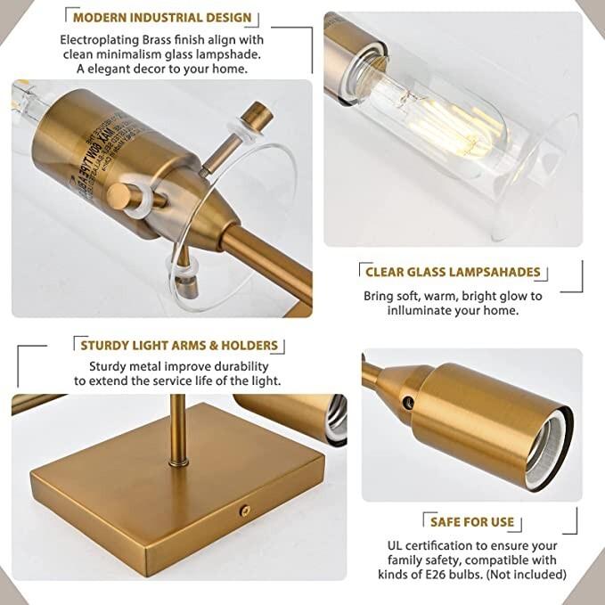 Merbotin 3-Light Dark Brass Vanity Lights