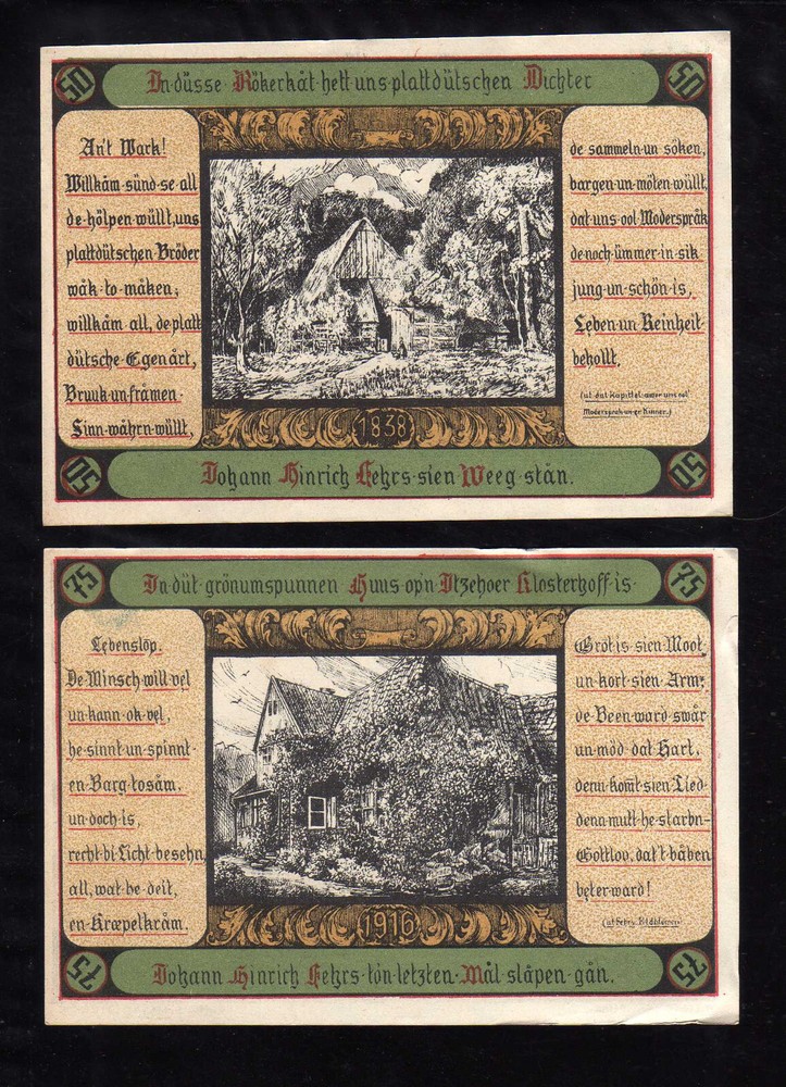 ITZEHOE - GERMANY NOTGELD - 50, 75 PFENNIG