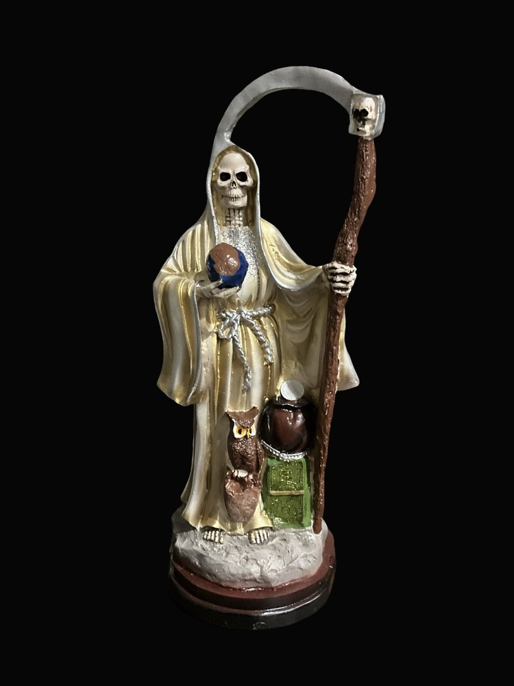Santa Muerte ** Oro/Blanca Curada 15 Inch  **