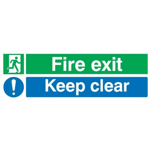 SIGNS & LABELS Fire Exit Keep Clear Sign - Rigid Polypropylene - 150mm x 450mm F