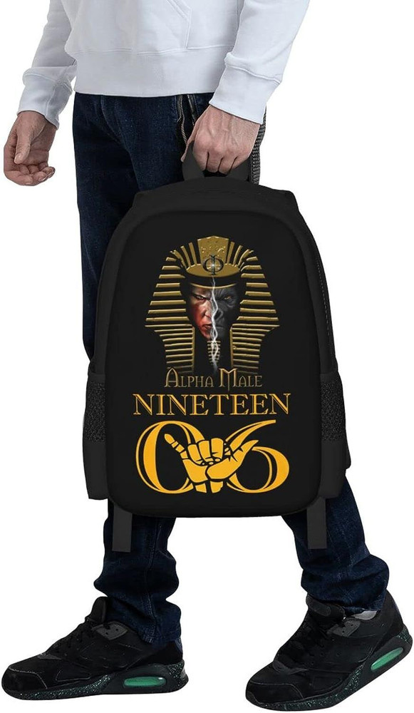 ALPHAPHIALPHAAPA Large Backpack Personalized Laptop Ipad One Size, Black