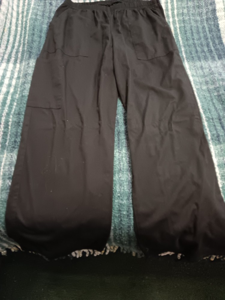 Scrubstar Core Essentials Large Petite Black Scrub Pants