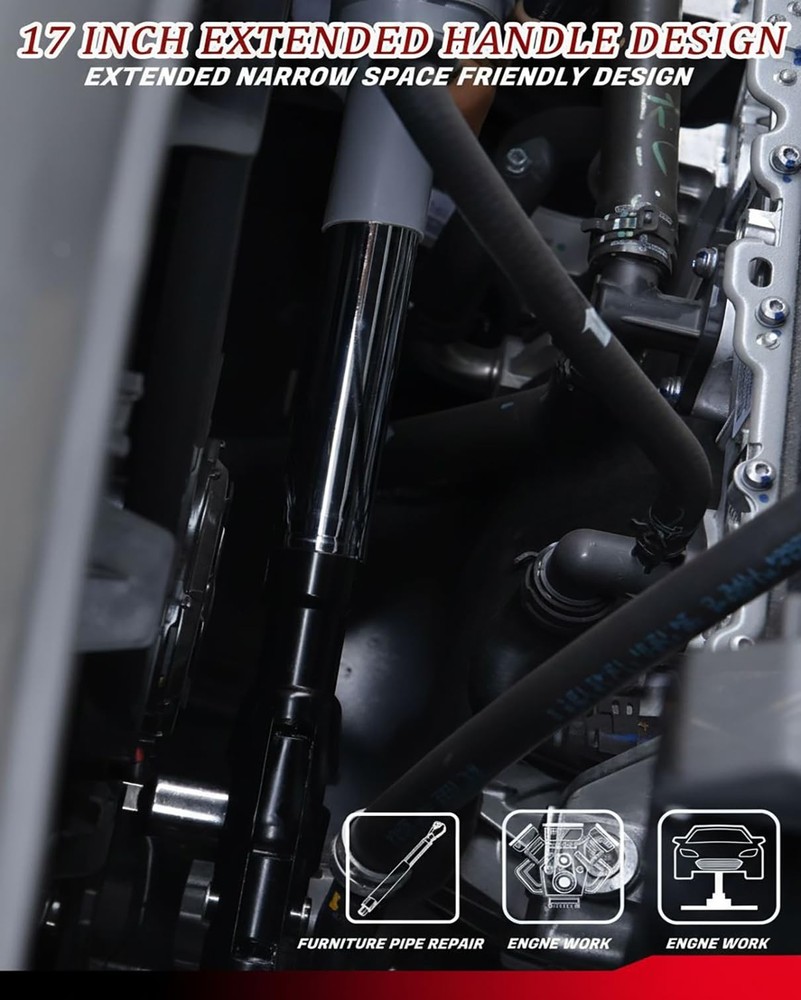 Offset Extension Wrench Impact 1/2",Right Angle 1/2, Silver