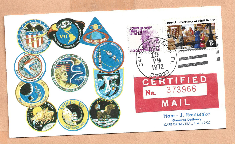 APOLLO 17 SPLASHDOWN DEC 19,1972 CAPE SPACE COVER NASA