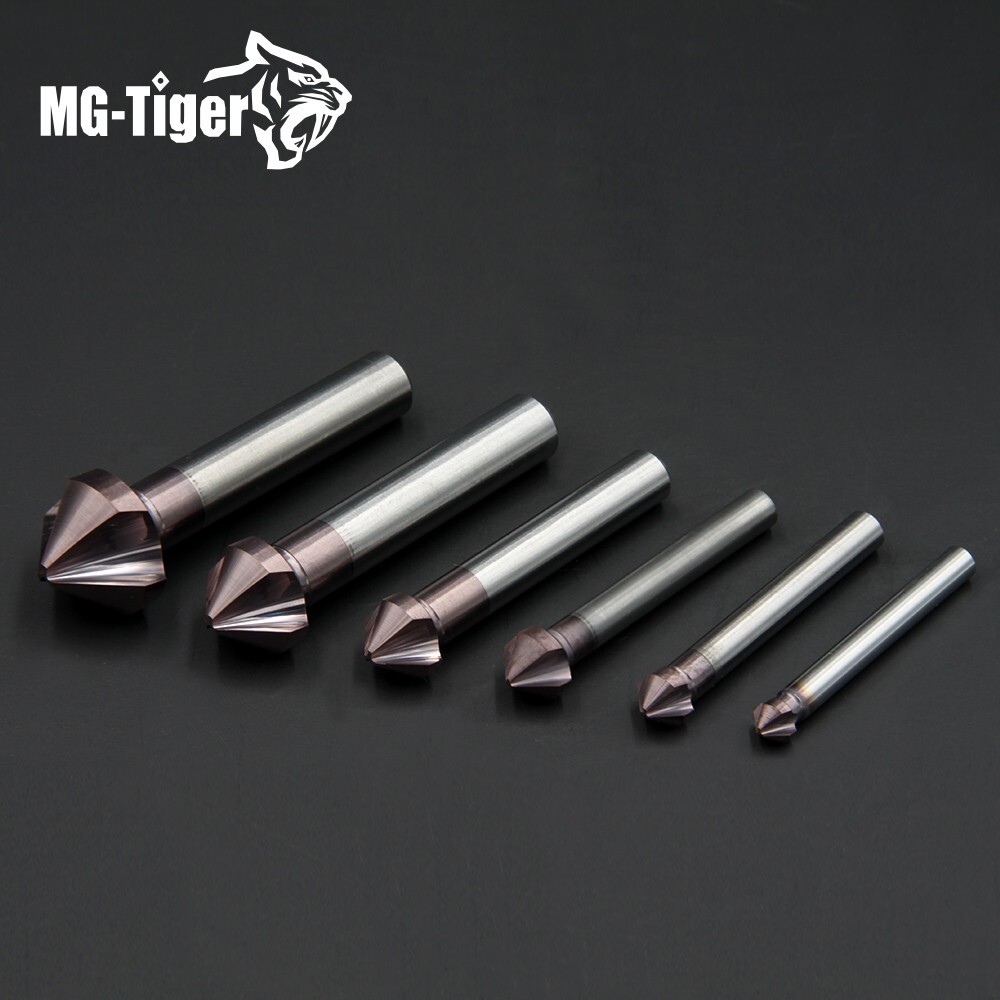 6pcs Solid Carbide DIN335C Countersink