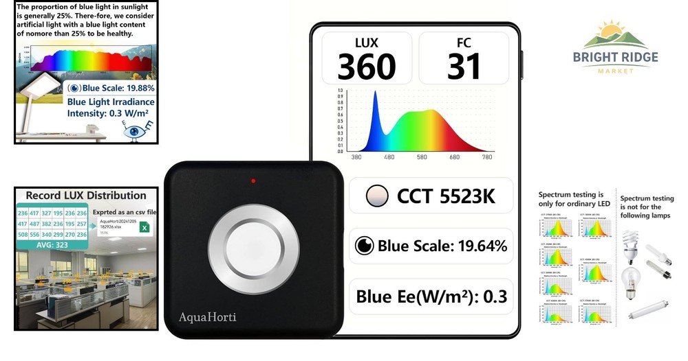 Versatile Light Meter with Blue Light Testing and CSV Data Export Capability