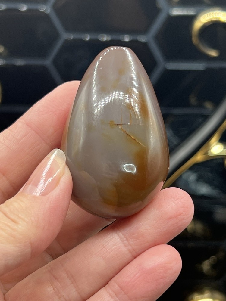 Natural Awesome Sardonyx Crystal Eggs Druzy vugs pattern Free ship & Gift