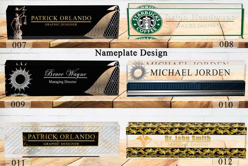 Acrylic Desk Personalized Name Plate for Custom Office Decor