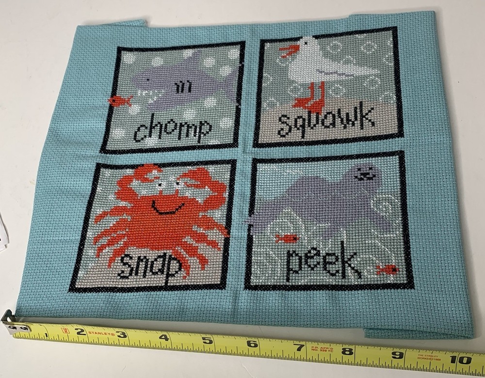 Imaginating Cross Stitch Completed & Pattern 3179K Sea Creature Squares