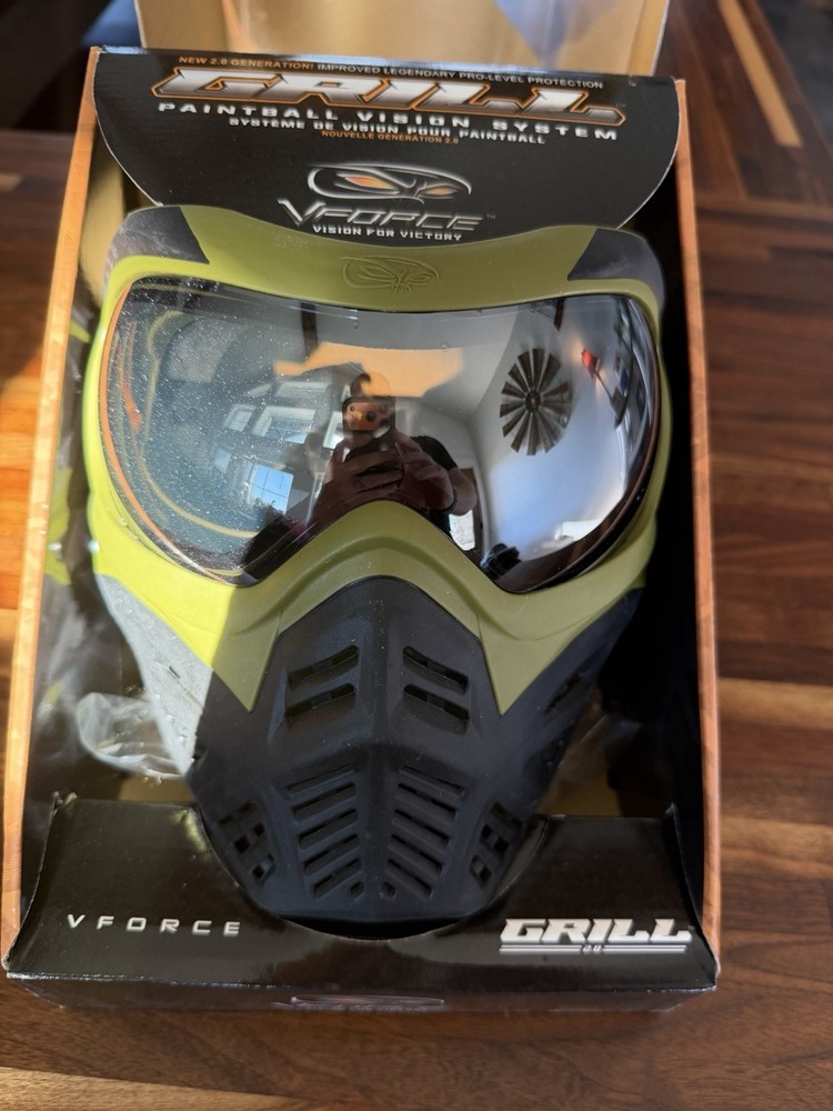 VForce Grill 2.0 Paintball Mask Vision System Green Black Protective Gear