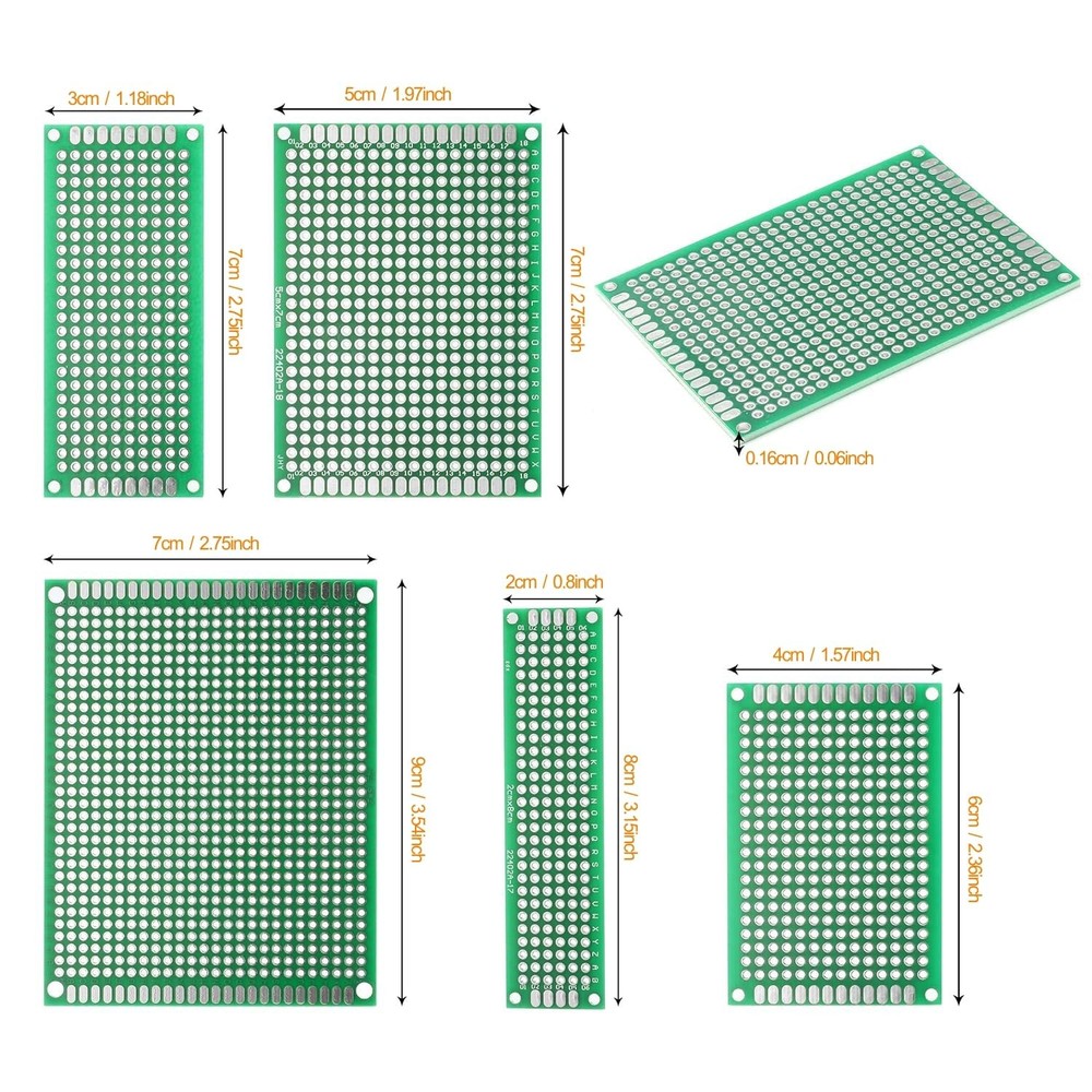 DEYUE 40PCs PCB Board Prototyping PCBs Circuit Boards Kit | 5 Size