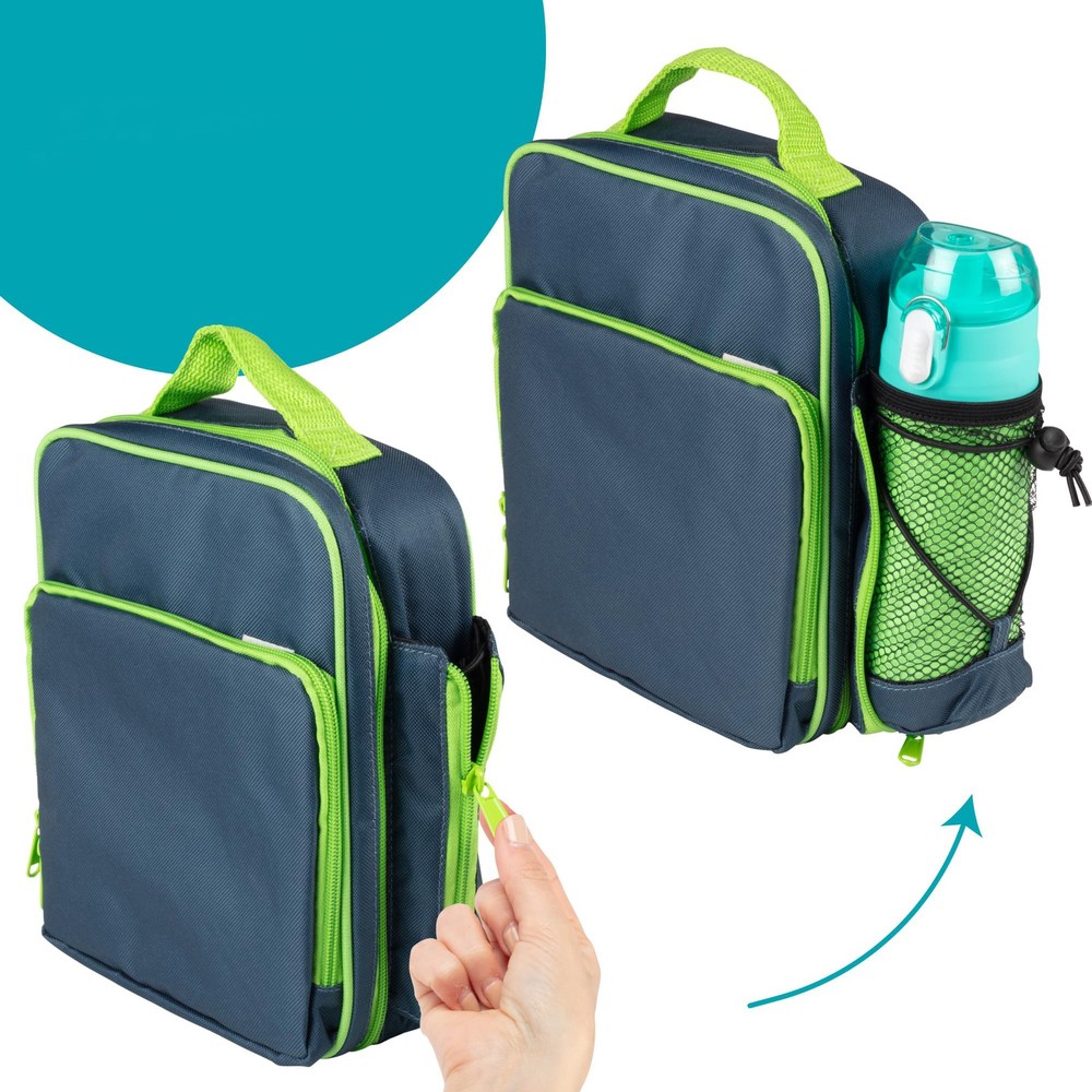 Insulated Lunch Tote, Nesting Container, Leakproof, Blue