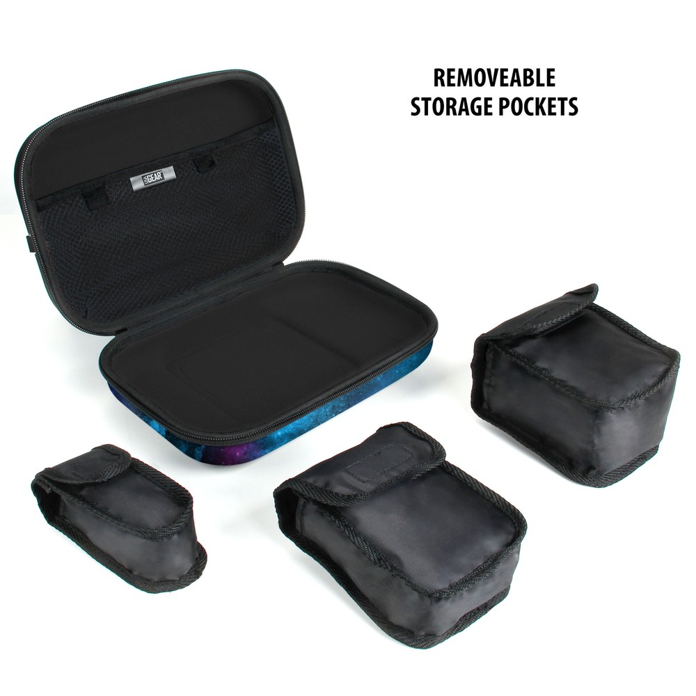 Toiletry Organizer with Customizable Storage Pockets & Protective Hard Shell