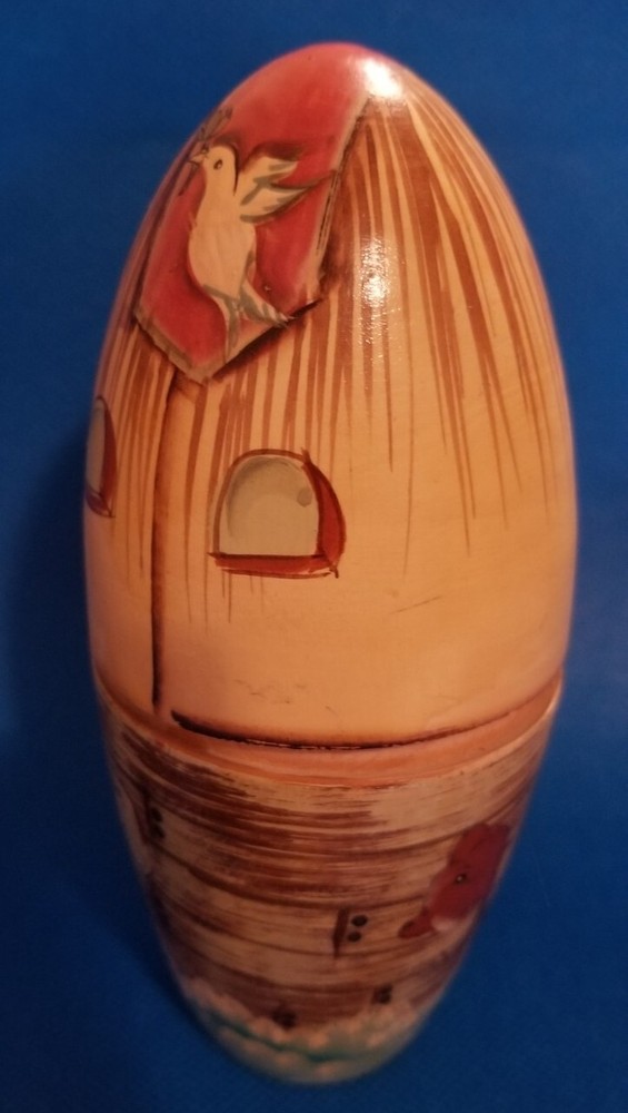 Noah's Ark 5 pcs Nesting Egg Hand-Painted Room Decor. AG10