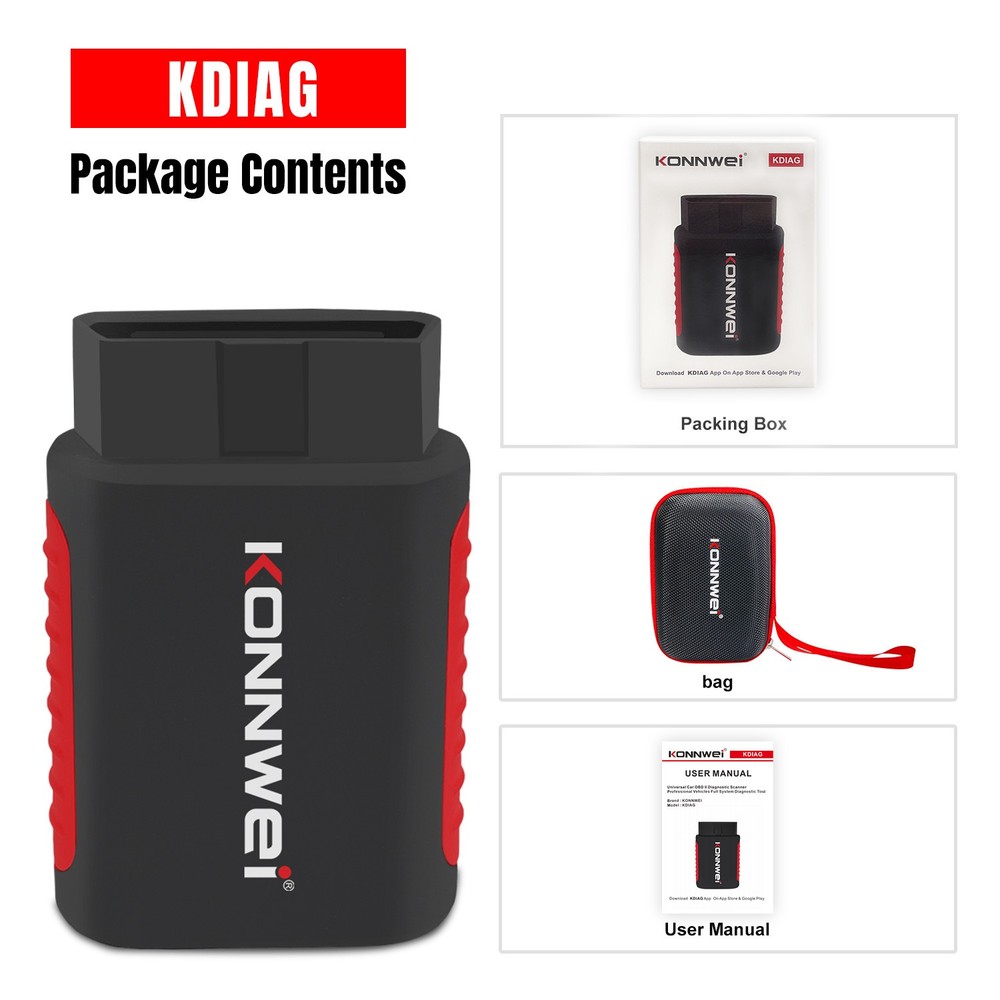 KONNWEI KDIAG Car OBD2 Reader Code Scanner Diagnostic ABS SRS Tool