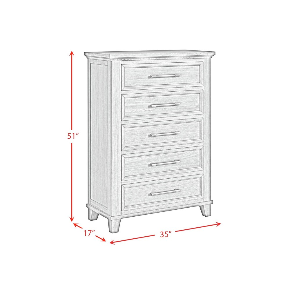 Henrik King Panel 5PC Bedroom Set in Ivory