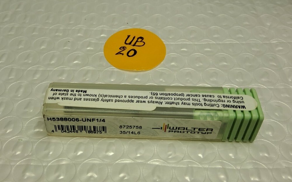 WALTER H5388006-UNF 1/4 TPI 28 INT CARBIDE THREAD MILL