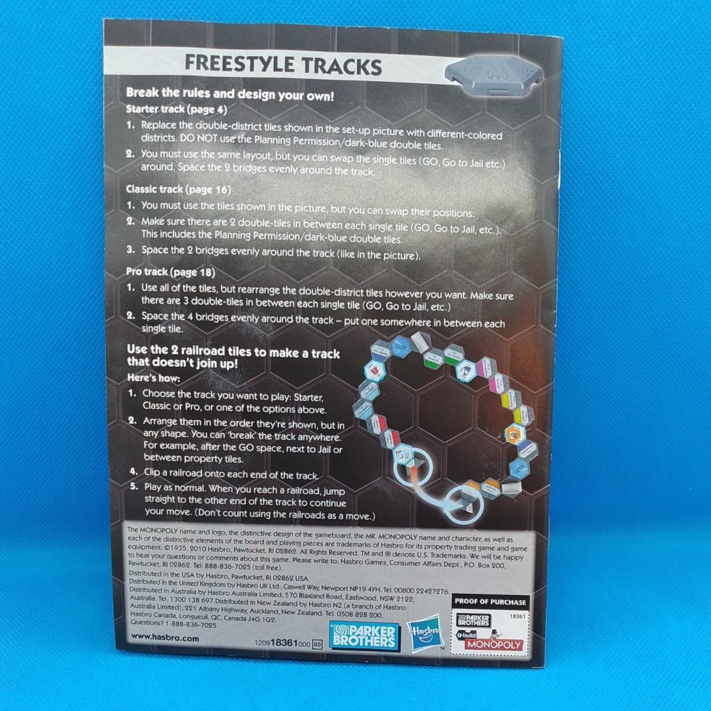 Hasbro U-Build Monopoly Replacement Piece Part Game Instructions