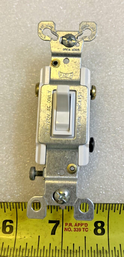 Eagle Cooper Ivory INDUSTRIAL Framed Toggle Wall Light Switch 15A Bulk 1223-1