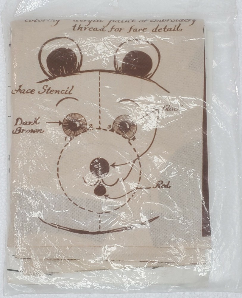 Pre-printed Fabric For Making 1 Boy or Girl Teddy Bear Clothing Pattern