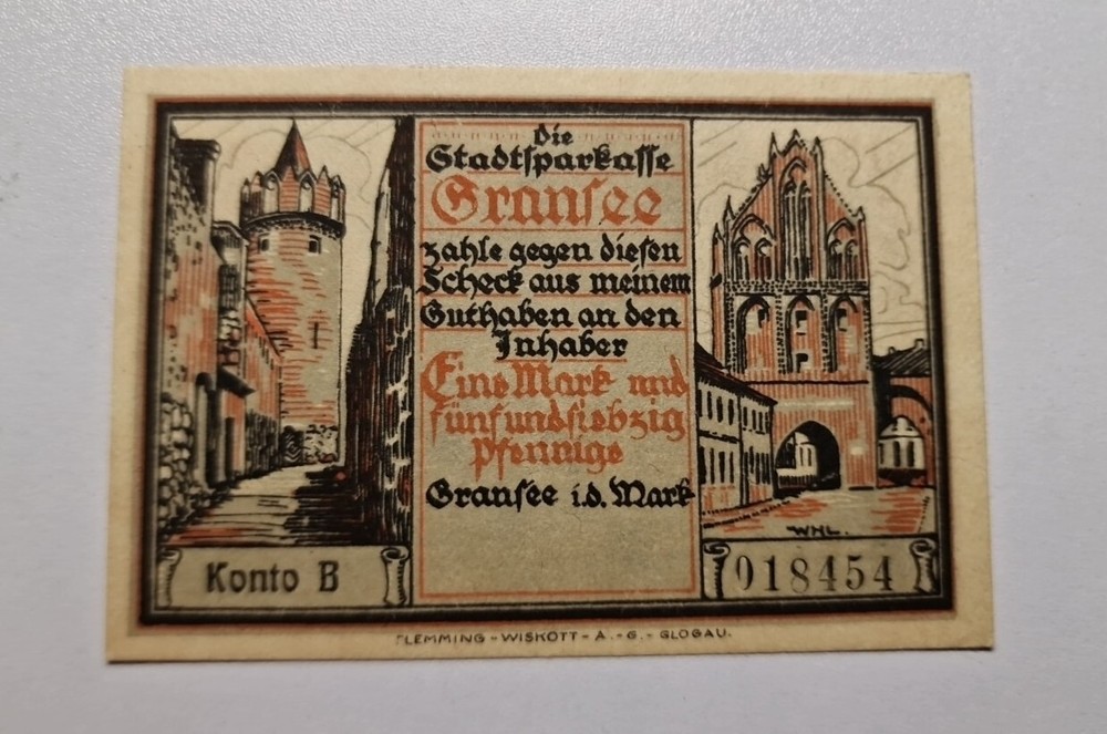 175 Pfennig Excellent Condition Old BANKNOTE Germany