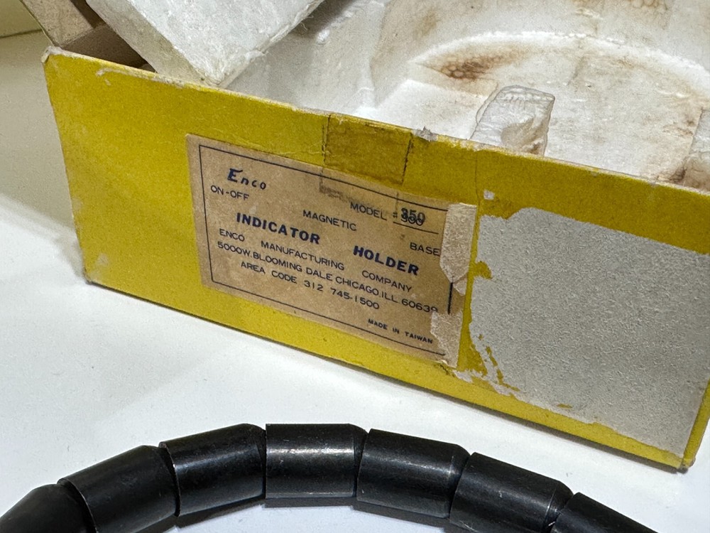 NOS Enco Tools No. 350 Magnetic Dial Indicator FLEX Base Holder, On/Off Switch