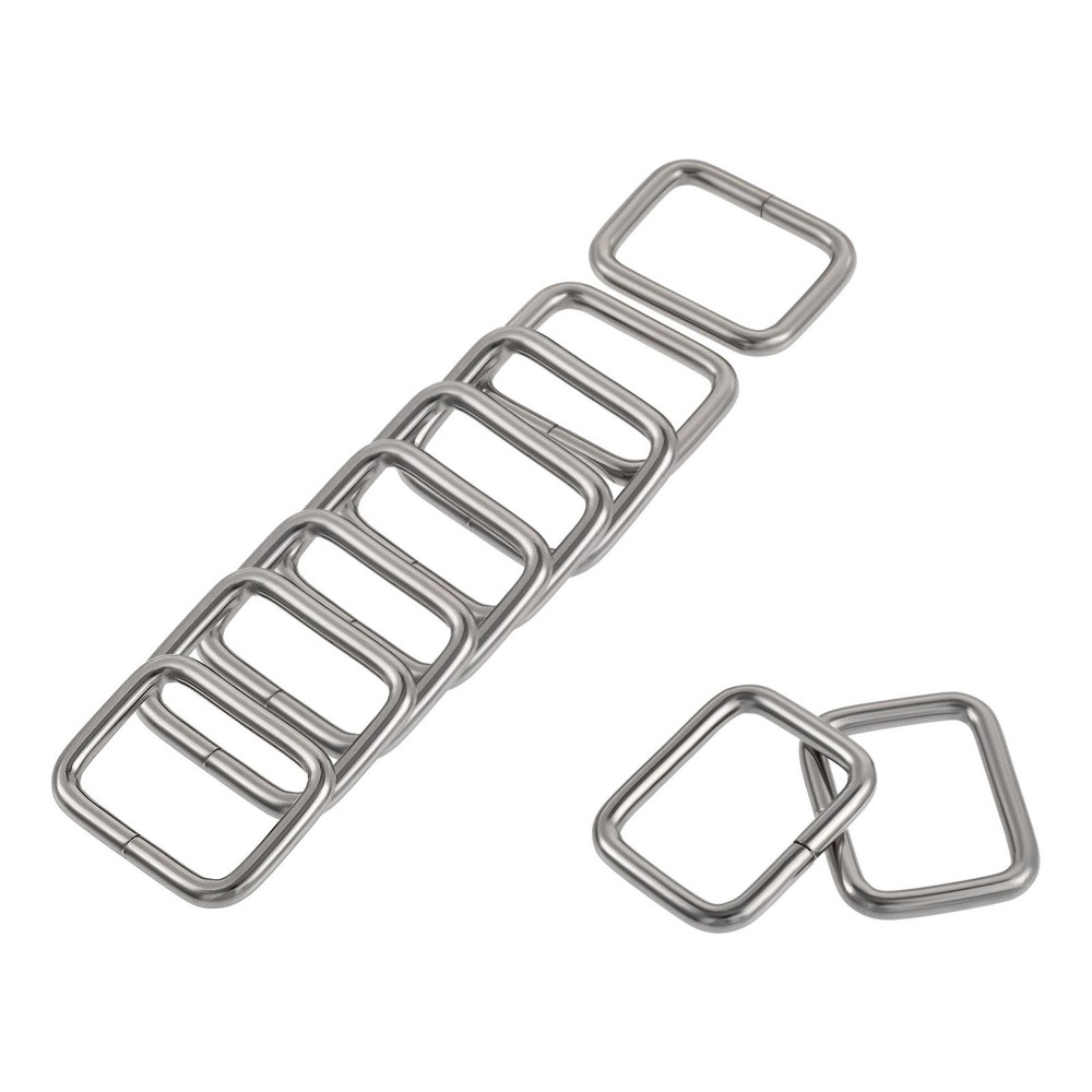 Metal Rectangle Ring Buckles 25 x 20mm Inner Dimensions Silver Tone 30pcs