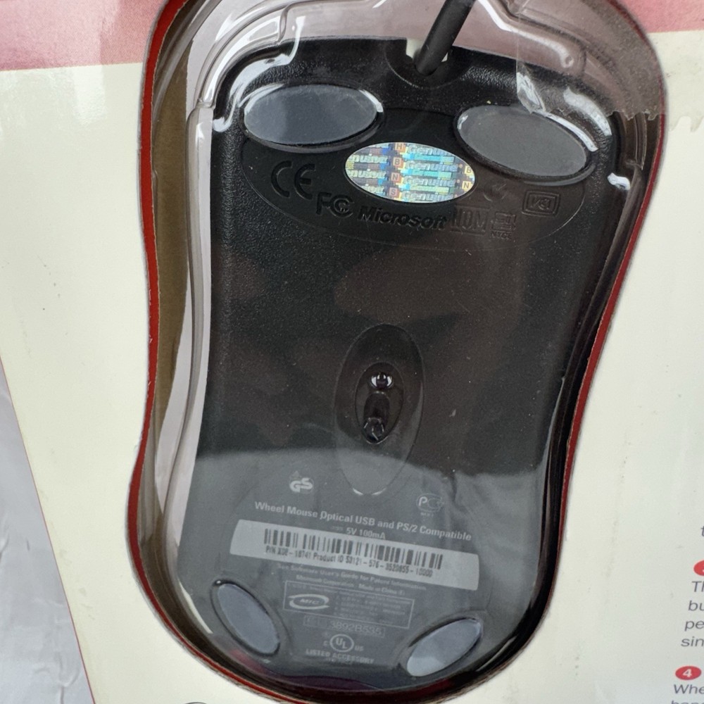 Microsoft Wheel Mouse Optical Boxed w/ Sticker IntelliPoint 4.0