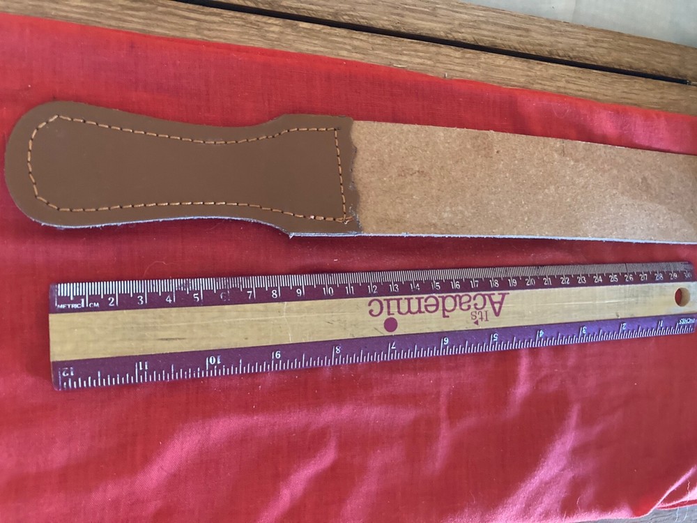 Straight razor strop sharpening strap barber leather new