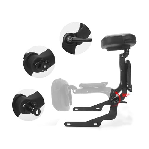 Motorcycle Backrest Sissy Bar For Driver & Passenger Adjustable Backrest Black
