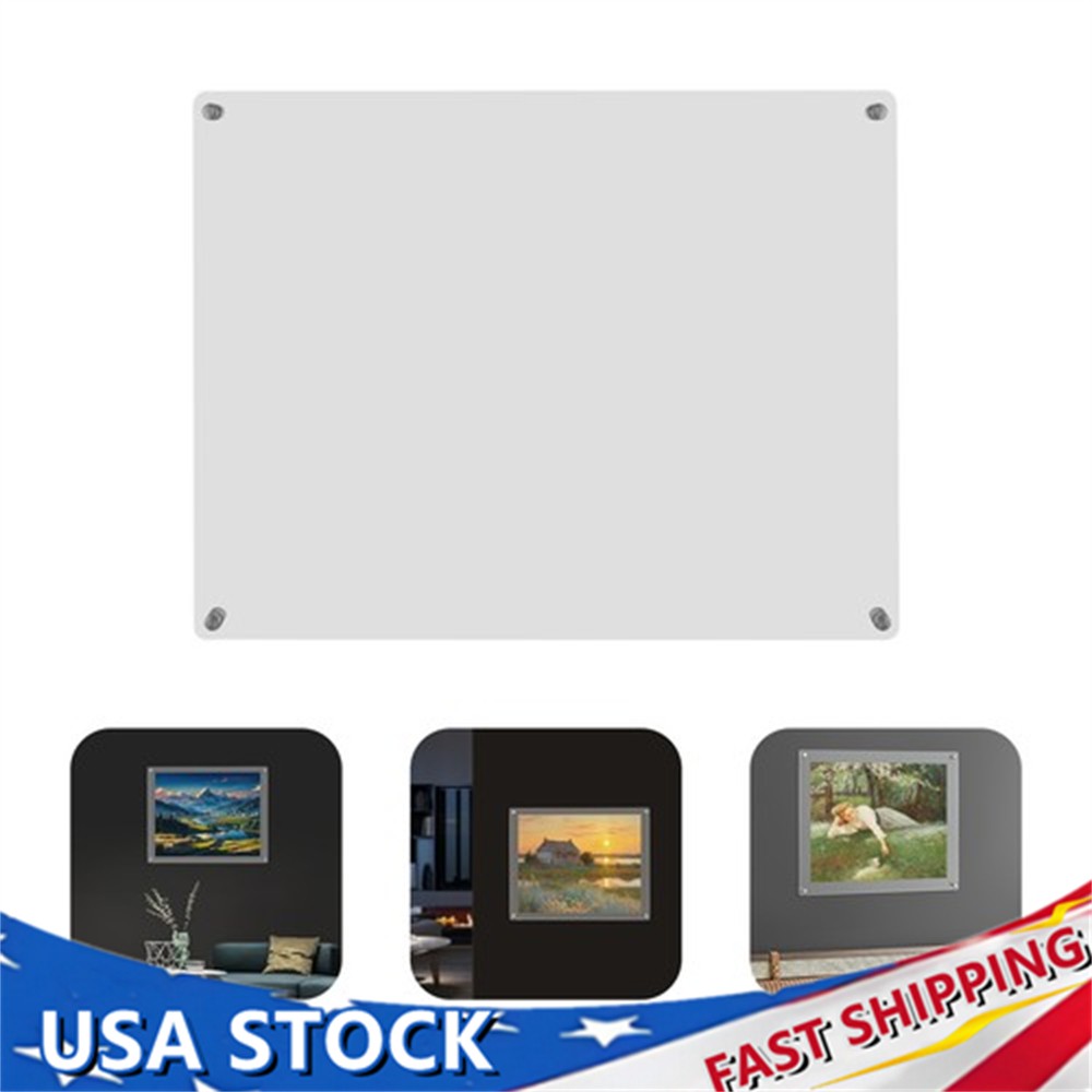 16" x 20" Clear Acrylic Picture Frame Wall Mount Floating Frameless Double Panel